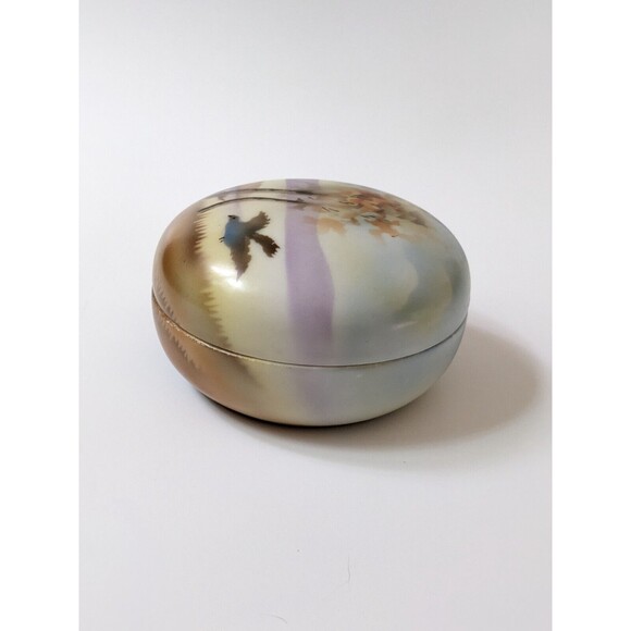 Antique Prov Saxe ES Germany Hand Painted Porcelain Trinket Box early 1900's - Picture 6 of 11